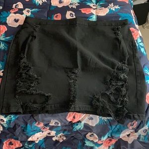 Distressed mini skirt